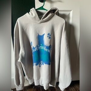 Aelfric Eden Gray Hoodie with Blue Graphic